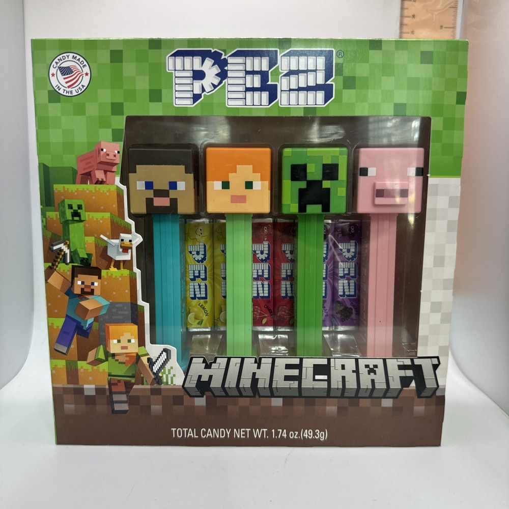 Minecraft PEZ Gift Set - 4 Dispensers + 6 Candy Rolls